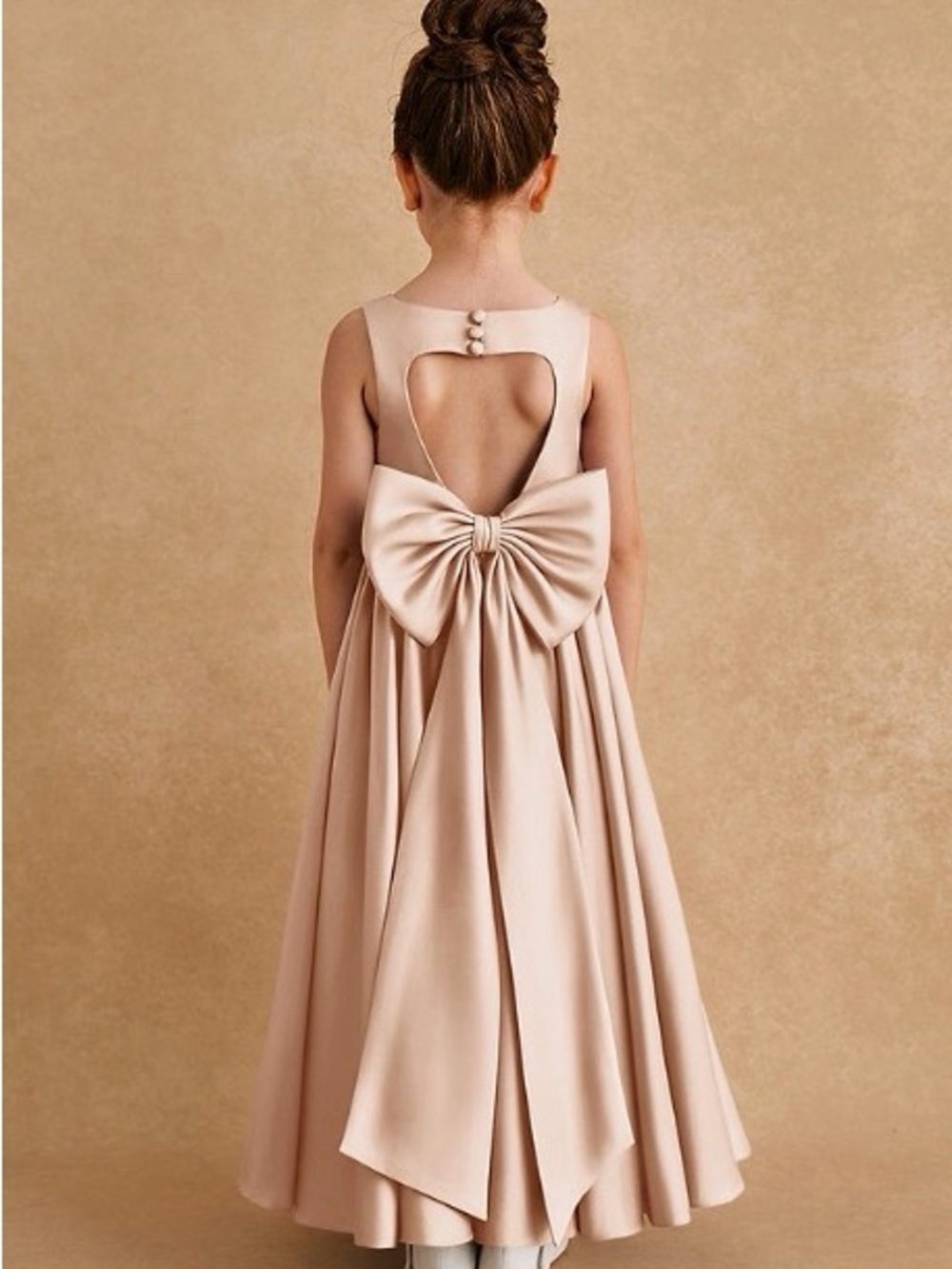 Azazie Girls' Blush Bow-Back Formal Dress
